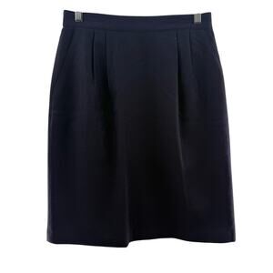 NWT Vintage 100% New Wool Mini Pencil Skirt Navy Blue Fully Lined Size 10